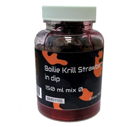 Mastodont Baits - Boilies Krill Strawberry Bergamot v dipu 150ml mix Ø  - VÝPRODEJ