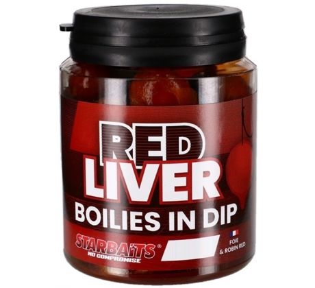 Starbaits Boilies in Dip Red Liver 150g