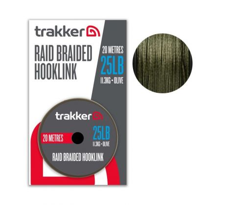 Trakker Návazcová šňůrka Raid Braided Hooklink 25lb, 11,3kg, 20m